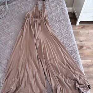 Old Navy Casual Taupe Drawstring Jumpsuit